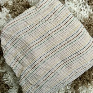 Mushie Extra Soft Muslin Crib Fitted Sheet - Retro Stripes